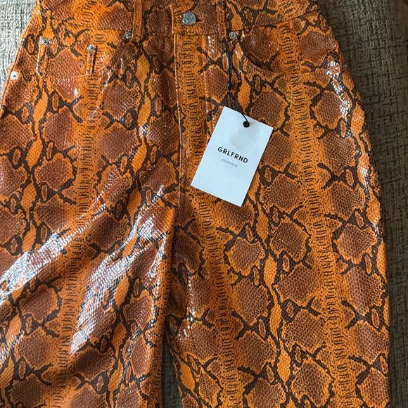 GRLFRND Shiloh Snake Print leather Pants Size 26 NWT $689 - Picture 6 of 12